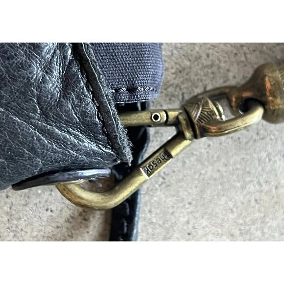 Vintage The Sak Indio Black Leather Hobo Shoulder Bag Braided Strap Handbag - Picture 7 of 13